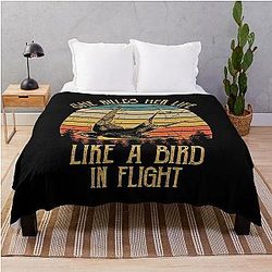 Stevie Nicks She Rules Her Life Like A Bird In Flight Vintage Throw Blanket