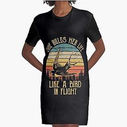 Stevie Nicks She Rules Her Life Like A Bird In Flight Vintage Graphic T-Shirt Dress