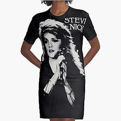 Stevie Silhouette - Stevie Nicks Graphic T-Shirt Dress