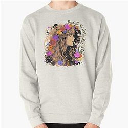 Vintage Stevie Nicks design with wildflower Gypsy That I was  Pullover Sweatshirt