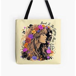 Vintage Stevie Nicks design with wildflower Gypsy That I was  All Over Print Tote Bag