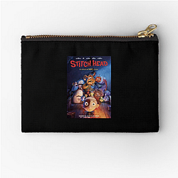 Patchwork Monster Stitch Head Zipper Pouches