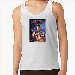 Patchwork Monster Stitch Head Tank Tops