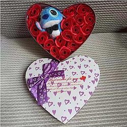 Stitch Plush Doll Toys Rose Bouquet Gift Box