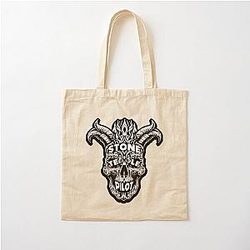 Stone Pilots STP Skull Black and White Cotton Tote Bag