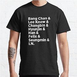 Stray Kids Names - Kpop Idol Music  Classic T-Shirt RB1608