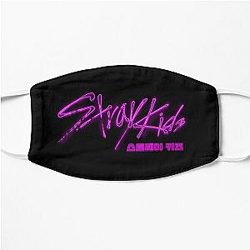 Stray Kids Logo Pink Neon Design with hangul(Korean) Flat Mask RB1608
