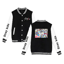Stray Kids Baseball Uniform Bomber Jacket - Streetwear Hip Hop Jackets