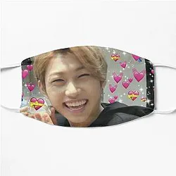 Stray Kids Face Masks - Felix heart meme Flat Mask
