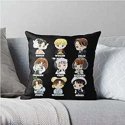 Stray Kids Pillows - Stray Kids Chibi All Members Throw Pillow