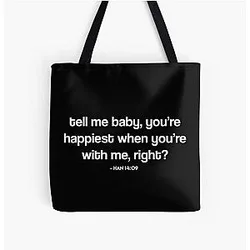 Stray Kids Bags - Stray Kids Minsung Han Tell Me Baby Quote All Over Print Tote Bag