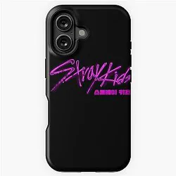 Stray Kids Cases - Pink Neon Logo Hangul Design Phone Case