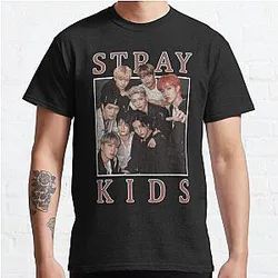 Stray Kids T-Shirts - Stray Kids Vintage Retro Band Style 90s  Classic T-Shirt