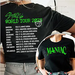 Stray Kids T-shirts - 2023 World Tour MANIAC Schedule T-shirt