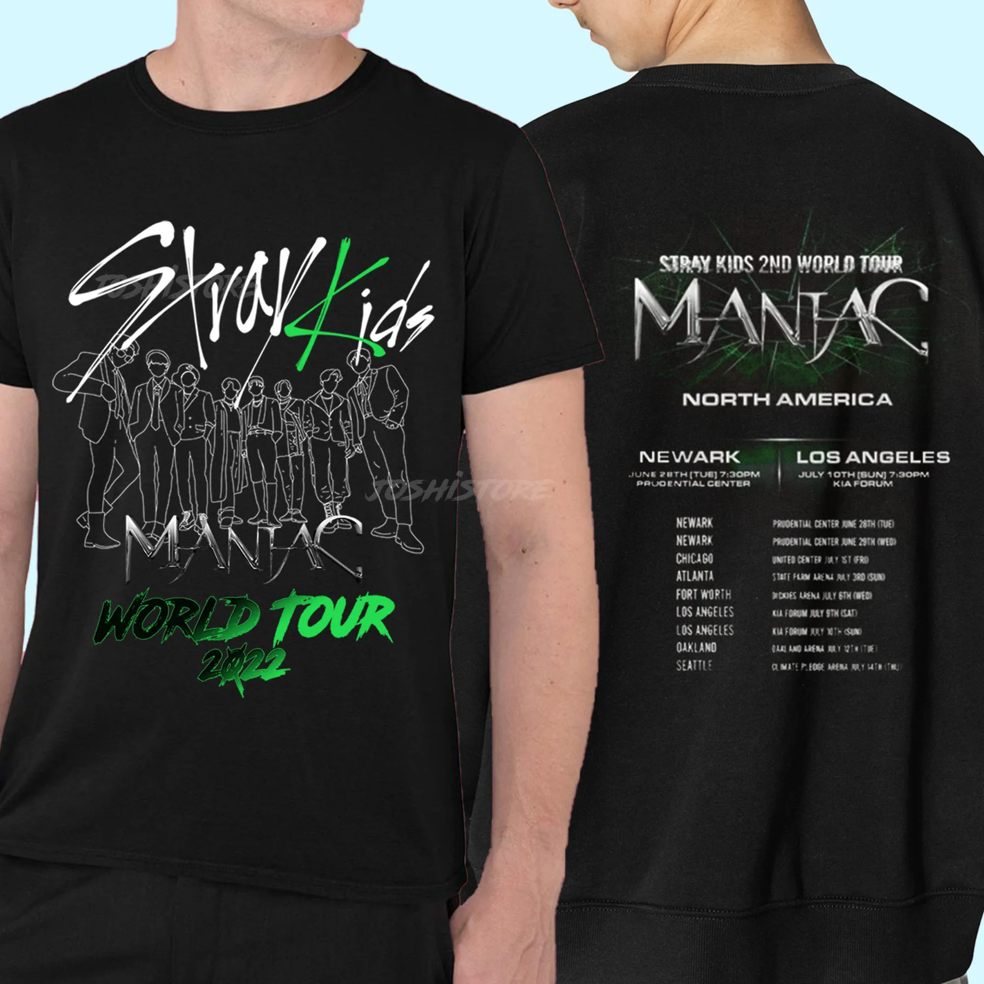 Stray Kids T-Shirts - Maniac 2022 2nd World Tour KPOP T-shirt