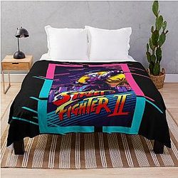 Retro Ken Street Fighter Throw Blanket