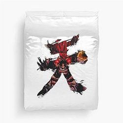 Street Fighter - Akuma - Devil Kanji Duvet Cover