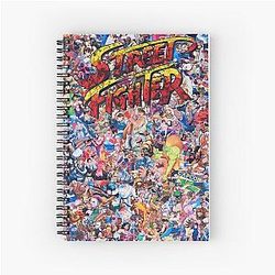Street Fighter Character Collage Spiral Notebook