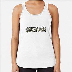 Yellow and Black Stryper Word Racerback Tank Top