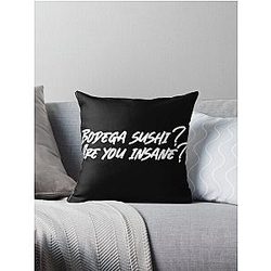 Succession Tom Wambsgans “Bodega Sushi?! Are you insane?!” black Throw Pillow