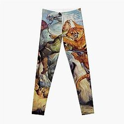 Succession print, Tiger Hunt painting by Peter Paul Rubens Leggings