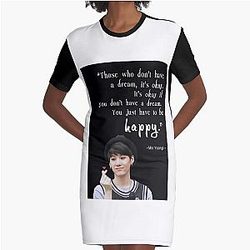 BTS Suga Be Happy Graphic T-Shirt Kleid
