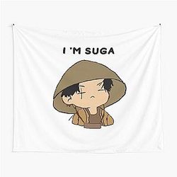 Ultimate Korean Hip-Hop BTS Army Designs Ich bin Suga Cartoon Tapisserie
