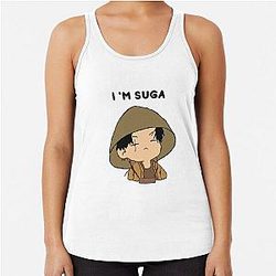 Letzter Beitrag Hip-Hop Design Racerback Tank Top mit Suga Cartoon aus der BTS Army