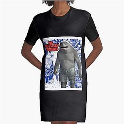 King Shark Grafische T-Shirt Kleid