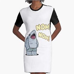Nom nom king shark Grafische T-Shirt Kleid