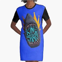 Die King Shark Grafische T-Shirt Kleid
