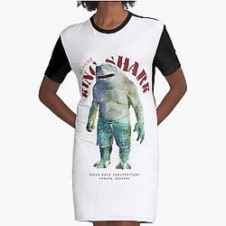 King Shark Grafische T-Shirt Kleid