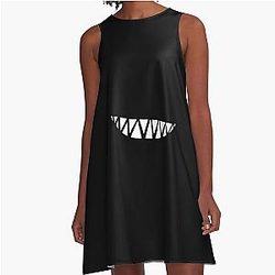 Haifischzähne Maske A-Line Kleid