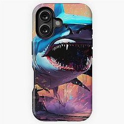 Cyberpunk Giant Shark iPhone Tough Case