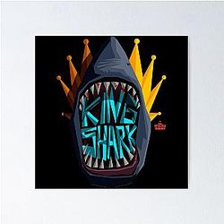 The Shark Big King Shark Logo Long Sleeve Poster