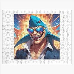 Ein böser Anime Mann mit einem Hai Gesicht Jigsaw Puzzle