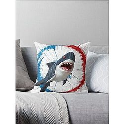 shark splash Throw Pillow