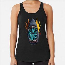 The Shark Big King Shark Logo Long Sleeve Racerback Tank Top