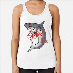 Red Eyes Poker Shark Attack Racerback Tank Top