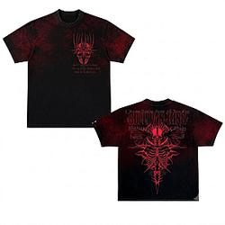 Red Gothic Skeleton Wash LA 1706 Sullivan King T-Shirt