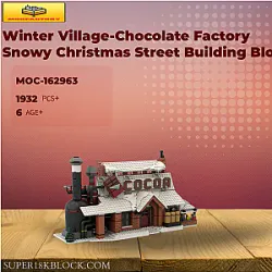 MOC Factory 162963 Winter Village-Chocolate Factory Snowy Christmas Street Building Blocks
