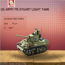 Sluban M38-B0856 US Army M5 Stuart Light Tank