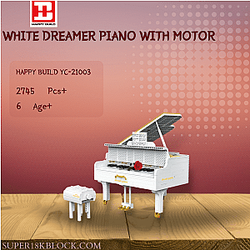HAPPY BUILD YC-21003 White Dreamer Piano With Motor