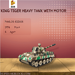 PANLOSBRICK 632016 King Tiger Heavy Tank With Motor
