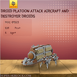 MOC Factory 89323 Droid Platoon Attack Aircraft and Destroyer Droids