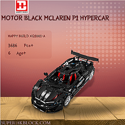 HAPPY BUILD XQ1001-A Motor Black McLaren P1 Hypercar