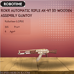 Robotime LQ901 Rokr Automatic Rifle AK-47 3D Wooden Assembly Guntoy