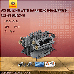 MOC Factory 40128 V12 Engine With Gearbox Enginetech Sci-Fi Engine