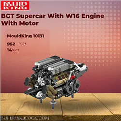 MOULD KING 10131 BGT Supercar With W16 Engine With Motor