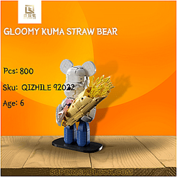 QIZHILE 92022 Gloomy KUMA Straw Bear